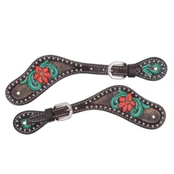 Reinsman Cactus Flower Filigree Spur Straps