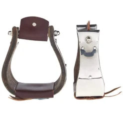 Partrade Trading Corporation Open Range 3 /4in. Dark Wood Monel Stirrups -Western Tack Sales Store 330563 1