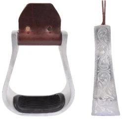 Martin Saddlery 2in Engraved Aluminum Stirrups