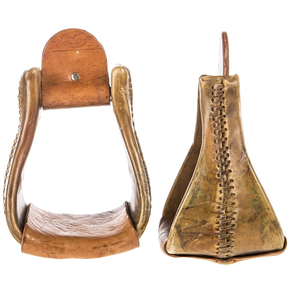 NRS Deluxe Bell Overshoe 5 In Rawhide Stirrup 1 NRS Deluxe Bell Overshoe 5 In Rawhide Stirrup