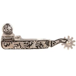 Weaver Leather Ladies Spur With Silver And Black Engraved Band