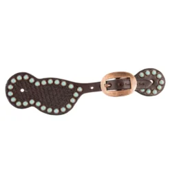 Western Tack Sales Store 8 Cowperson Tack Ladies Turquoise Dot Copper Buckle Spur Straps