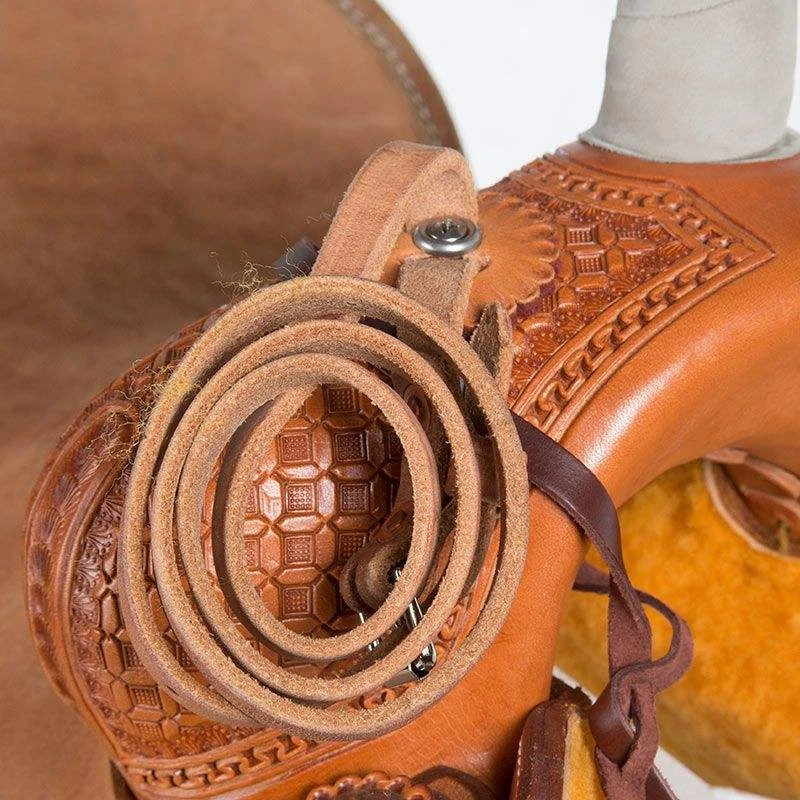 Martin Saddlery Martin Saddlery Rancher 1/2 Breed Waffle Stamped W/ San Carlos W/ Pencil Roll 3 Martin Saddlery Martin Saddlery Rancher 1/2 Breed Waffle Stamped W/ San Carlos W/ Pencil Roll - Image 3